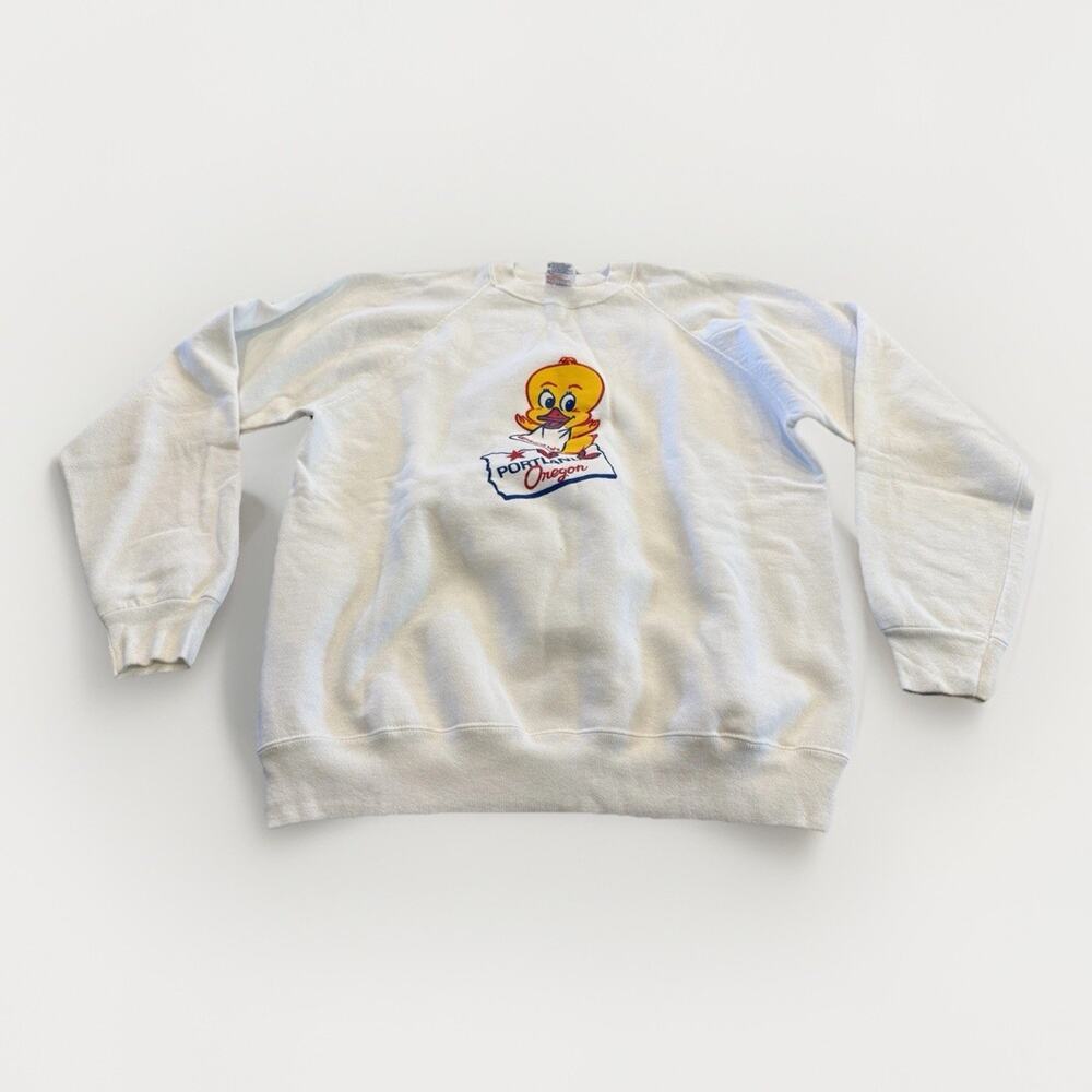Vintage Hanes White Waddle’s Portland Oregon Let’s Waddle Sweatshirt Size XL USA